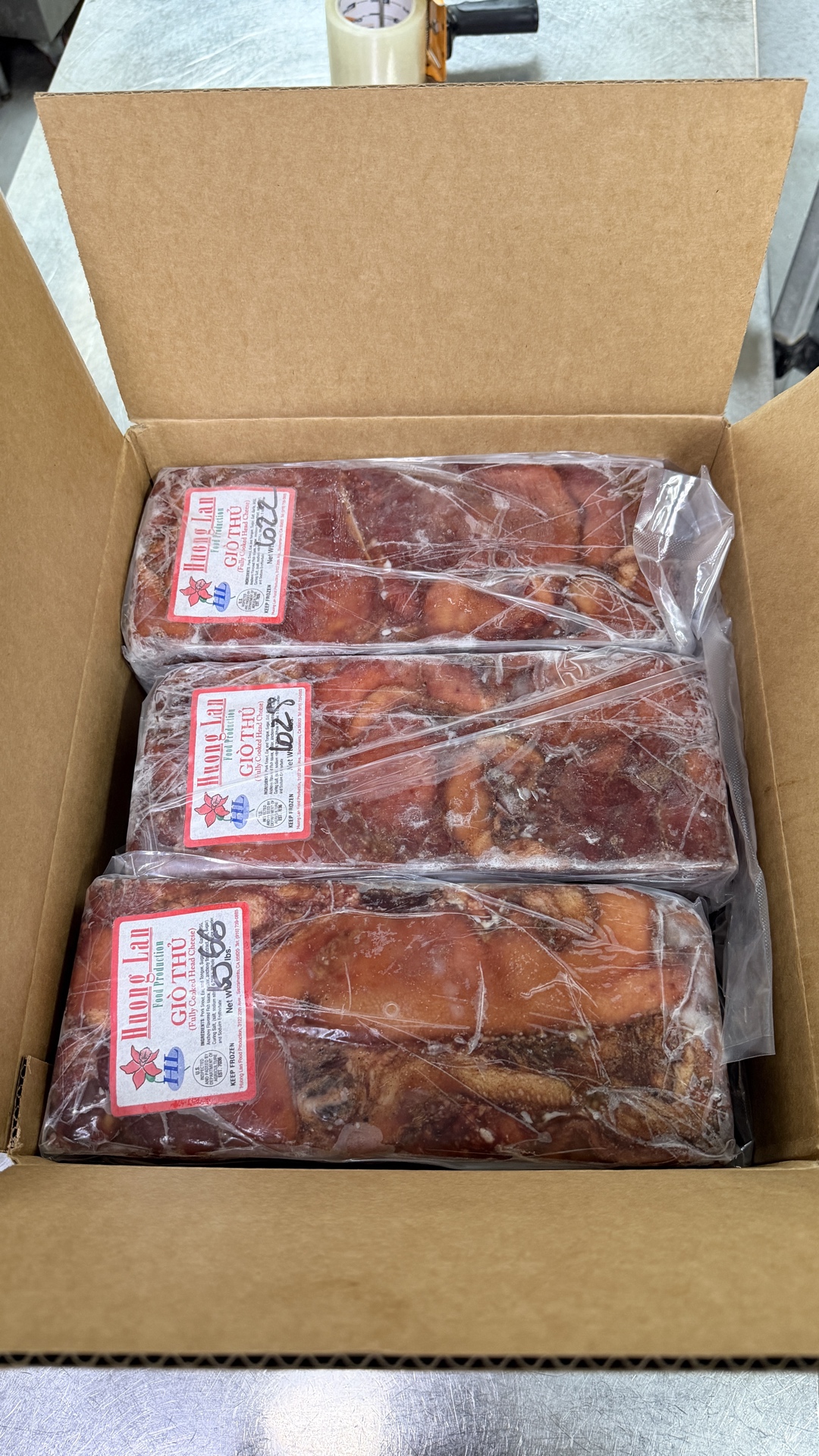 Specialty meat products in boxes